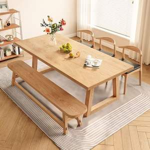 Solid Wood Rectangular Dining <b>Table</b> Set 4 Piece <b>Space</b> <b>Saving</b> Dining Room Furniture - Product Image 4