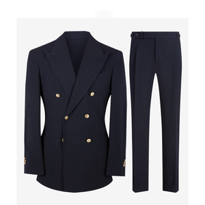 Blazer de tela Seersucker para hombre de alta calidad, trajes de doble botonadura, traje de esmoquin de boda para padrinos de boda, Suite de 2 piezas - Product Image 6