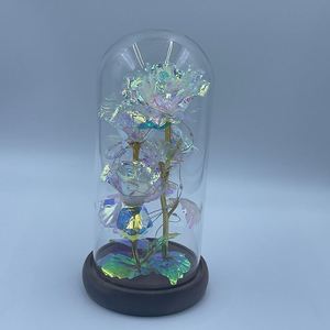 Eternal Rose LED Lamp <b>Light</b> Forever Valentines & Mothers Day Glass Dome <b>Flower</b> 24K Gold Galaxy Rose Decorative Lighting - Product Image 5