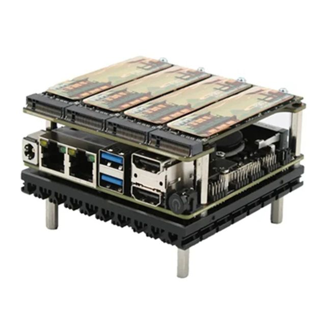 X86-P5 Mini PC Mainboard 4*M.2 NVME Kit Board I3-N305 N100 DDR5 2x I226-V 2.5G 2x SATA 2x HD DIY NAS Motherboard Firewall Router