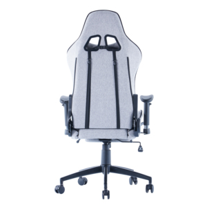 Chaise de Gamer Pivotante Grise de Haute Qualité avec Appui-tête, Dossier Haut Inclinable, Repose-pieds, Siège Gamer Confortable en Tissu - Product Image 5
