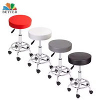 Tabourets de salon de beauté et de spa en cuir PU de forme ronde, réglables en hauteur, pour massage et shampoing, chaises de barbier pas chères