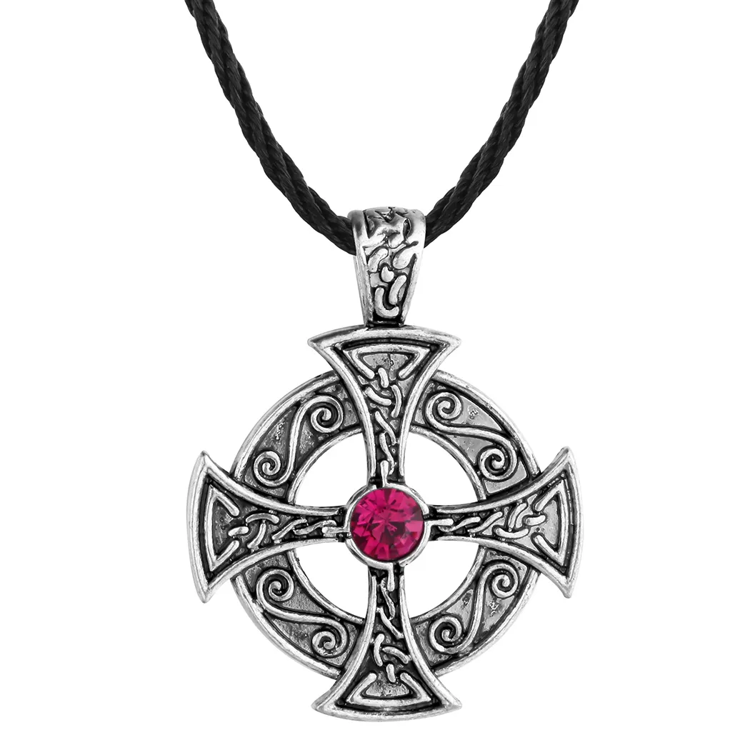 Lpb Celtique Collier Solaire Traversez l'antique Croix Hommes Viking Bijoux Meilleur Ami Cadeau En Cuir Noir Femmes Collier