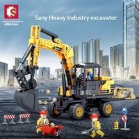 Senbao 712016-712037 Sany Heavy Industry Engineering Vehicle Crane Excavator Boys Educational ABS Plastic Building Blocks
