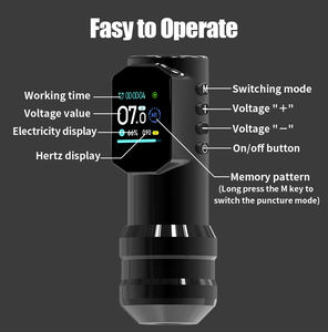 Máquina <span class=keywords><strong>de</strong></span> Tatuaje Rotativa Inalámbrica Profesional con Motor Potente, Pantalla Digital, Batería <span class=keywords><strong>de</strong></span> Litio y Agujas Desechables para Arte Corporal - Product Image 3