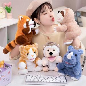 Marionnettes à doigt à main dessin animé Animal marionnette à main parent-enfant jeu poupée Lion <span class=keywords><strong>raton</strong></span> <span class=keywords><strong>laveur</strong></span> renard apaiser <span class=keywords><strong>famille</strong></span> jeu <span class=keywords><strong>de</strong></span> rôle jouets poupée - Product Image 1