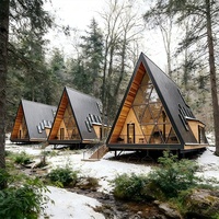 Maison préfabriquée en forme de A, mini-maison moderne, cabane modulaire portable pour hébergement de vacances