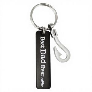 Porte-clés créatif vintage tendance en acier inoxydable, étanche, personnalisé avec un hameçon scintillant, idéal pour le Poisson d'avril - Vente en gros - Product Image 4