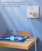 Chargeur mural rapide LDNIO A303Q haute vitesse avec prise EU, PD 18W, USB Type-C, adaptateur de charge rapide, protection contre les surtensions, rallonge