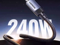 Cable de Datos Tipo-C de Doble Extremo con Funcionalidad Completa, Carga Rápida PD240W, Compatible con Thunderbolt 4/3, Monitor 8K, PVC