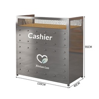Comptoir de caisse en métal de style industriel avec tiroir pour les cafés, les restaurants, les salons de thé - Petit comptoir de réception de bar