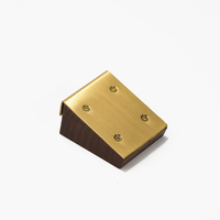 Présentoir BECORA vintage en bois de noyer et laiton, porte-menu en bois massif pour café et restaurant, présentoir de cartes de visite de bureau