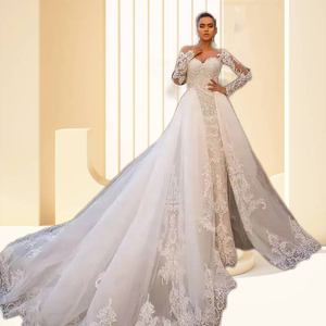 Robes de mariée blanches en dentelle pour femmes 2023, vente en gros, robes de mariée élégantes et sexy pour femmes 2022 - Product Image 1