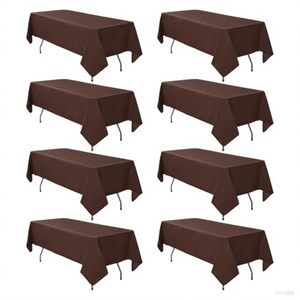 Polyester Classic Rectangular 6ft Solid Pattern Dye Sublimation Printed Wrinkle Resistant Washable Tablecloth for <b>Outdoor</b> - Product Image 1