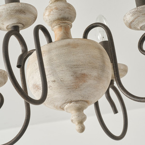 Nuovo Design Hotel Villa comodino soggiorno Villa americana semplice Vintage ciondoli luce legno ferro E14 lampadario - Product Image 4