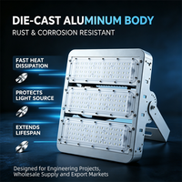Projecteur LED modulaire détachable 50-200W 160lm/W IP65 AC85-265V pour éclairage commercial extérieur de stades, terrains, tunnels et places