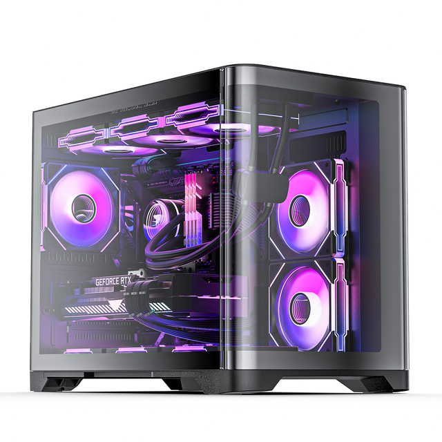 High Quality Aluminum Alloy Mid Tower Desktop Gaming Computer Case Tempered Glass Power Supply HDD/SSD Storage 400mm Graphics
