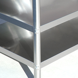 Tavolo da Lavoro Commerciale per Preparazione <span class=keywords><strong>Alimenti</strong></span> in Acciaio Inox 304 Rinforzato Argento con Ripiano Inferiore - Product Image 4