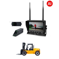 Kit de surveillance sans fil HD 7 pouces pour chariot élévateur avec caméra IA et détection de la hauteur de levage et de l'angle d'inclinaison du corps par télémètre laser