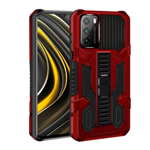 Rugged Case Hard PC Soft TPU Magnetic Shockproof Stand Holder Car Ring Phone Case for Xiaomi Poco M4 Pro Back Cover Case