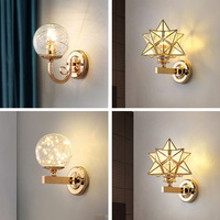 Lámpara Led de pared de cristal para dormitorio, luz de pared de fondo de cabecera, accesorios de iluminación nórdicos modernos y simples, luces para pasillo