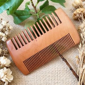 Peigne en bois de bambou gravé sur mesure avec logo d'entreprise, double face, pour homme et femme, cadeau personnalisé - Product Image 1