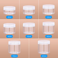 Botol Plastik PET 1oz 2oz 4oz 6oz 8oz 12oz Botol Plastik Transparan Dengan Tutup Plastik Putih untuk Kemasan Kosmetik