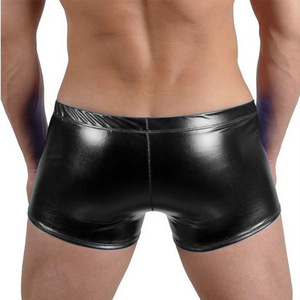 Boxer slip da uomo in tinta unita costume da bagno intimo uomo metallizzato lucido pantaloncini da bagno per uomo con Lace up elasticizzato - Product Image 6