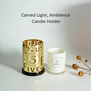 เชิงเทียนโลหะสีทองกลวงพร้อมดาวและหมายเลข5ดีไซน์-โคมไฟเทียนตกแต่งสำหรับให้แสงสว่างโดยรอบ - Product Image 4