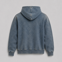 Sweat à capuche oversize pour homme, haute qualité, design de créateur, 400 g/m², imprimé 3D, en denim délavé, bleu vintage, épais