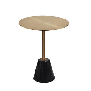 Table basse en marbre moderne française pour salon et bureau à domicile, finition dorée, meubles de salle à manger - Product Image 3