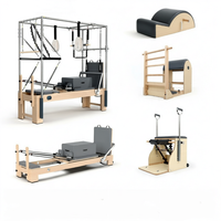 Ensemble de cinq pièces de Pilates en bois d'érable de haute qualité pour lit semi-élevé, idéal pour la gym, l'entraînement personnel, le studio de yoga et le fitness à domicile