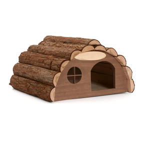Caja de Madera <span class=keywords><strong>para</strong></span> Animales Pequeños, con Techo de Tronco, <span class=keywords><strong>para</strong></span> Hámsteres - Product Image 1