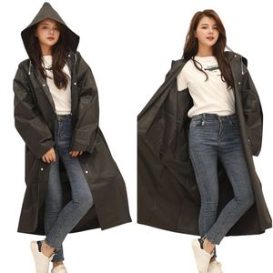 Hot Bán Áo Mưa Biểu Tượng Tùy Chỉnh Nút Xe Máy Màu Đen EVA Trọng Lượng Nhẹ Áo Mưa Cho Người Lớn Không Thấm Nước Poncho Áo Mưa - Product Image 1