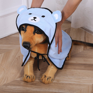 Fabricant Vente en gros Peignoir en microfibre <span class=keywords><strong>ultra</strong></span>-fine fibre pour animaux de compagnie Serviette de <span class=keywords><strong>bain</strong></span> créative dessin animé chat chien ours pour petits animaux de compagnie - Product Image 2