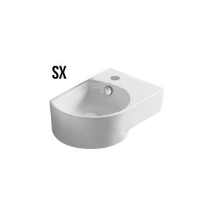 Lavabo de Baño Moderno de Mármol para Montar en la Pared con Lavabo Ovalado Izquierdo LP92 40.5x27cm para Hoteles y Uso de Lavado de Manos - Product Image 1
