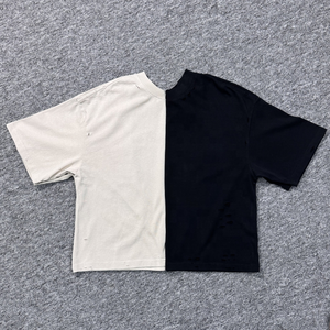 เสื้อยืดวินเทจของผู้ชายโอเวอร์ไซส์ทรงหลวมไหล่ตกดีไซน์100% ผ้าฝ้าย - Product Image 3