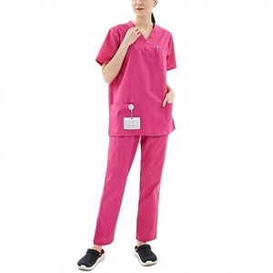 Ensembles de blouses médicales unisexes en tissu jersey de coton, haut et pantalon pour infirmières, vêtements de travail hospitaliers - Product Image 2