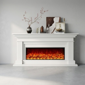 <span class=keywords><strong>Chimenea</strong></span> <span class=keywords><strong>Eléctrica</strong></span> Empotrada con Marco de Acero, Llama Simulada, para Hogar u Hotel - Product Image 5