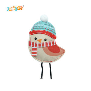 Famipet üretici özel yeni sevimli keçe noel tema kuşlar tasarım yavru oyuncak yumuşak dolması Pet kedi oyuncak ile catcat - Product Image 5