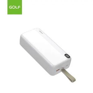 Câble intégré chargeur Mobile au Lithium écran LCD double USB PD 20W charge rapide en gros 30000mAh batterie externe câble intégré