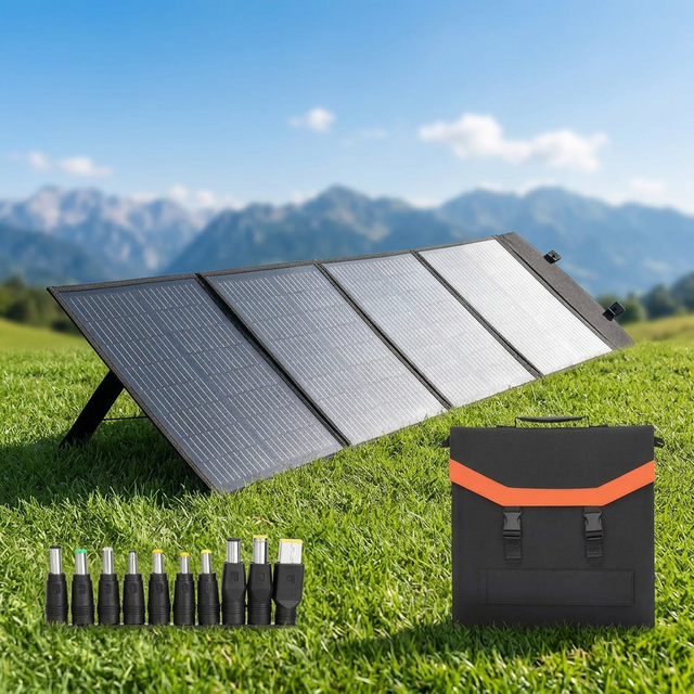 Alecter APH-FB09 100W 4 Plate ETFE Foldable Mono Solar Panels 18.5% Efficiency Black 125mm Cell Portable Power Charger Laptop