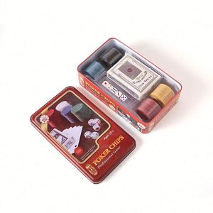 Juego de 100 Fichas de Póker de Casino con Caja de Hierro, Fichas de Póker PS con Logotipo Personalizado para el Juego de Texas Hold'em - Product Image 3