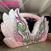 Éclairage LED pour événements, décoration de fond, mur gonflable, panneau d'affichage gonflable en forme d'aile