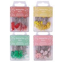 80pcs épingles à coudre portables en diamant et papillon d'abeille positionnement de tissu et épingles de matelassage pour l'artisanat couturière projets de couture bricolage
