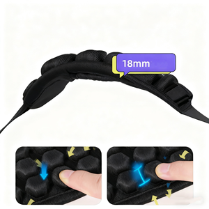 Correa de Guitarra de Cuero Ajustable AirCell para Bajo y Guitarra Eléctrica con Almohadilla Ancha de 3" Negro Estilo Moderno - Product Image 4