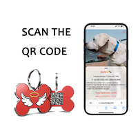 Personal isierte Hunde katze Name ID Tags Benutzer definierte Metall Anti-Lost Smart Pet Tag Scan QR-Code Knochen Hunde marke