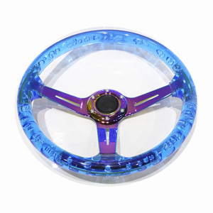 Volante rotondo concavo da corsa modificato per auto 14 pollici 350mm con deriva in acrilico ruota dello sterzo - Product Image 4