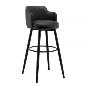 <span class=keywords><strong>Tabouret</strong></span> <span class=keywords><strong>de</strong></span> <span class=keywords><strong>bar</strong></span> en cuir avec pieds en métal pour cuisine, café, maison, chaises <span class=keywords><strong>de</strong></span> salle à manger modernes, mobilier commercial - Product Image 3