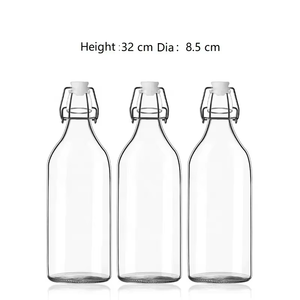 <span class=keywords><strong>Bouteille</strong></span> à boisson transparente Bulat 500ml 750ml 1000ml avec <span class=keywords><strong>bouchon</strong></span> pivotant grande capacité et joint en liège <span class=keywords><strong>pour</strong></span> usage domestique - Product Image 2